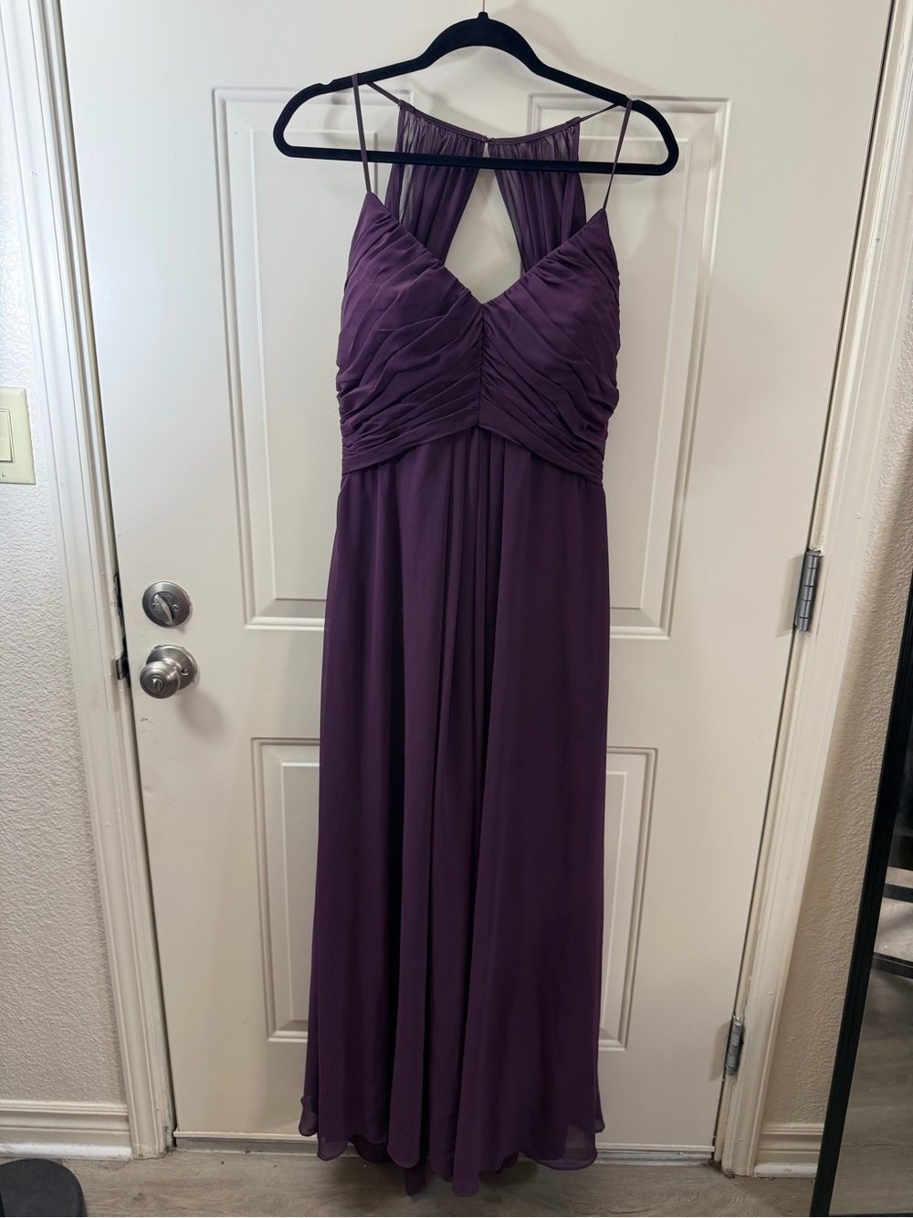 Morilee Madeline Gardner Ruched Chiffon Maxi Dress Women’s Size 8 Purple Formal